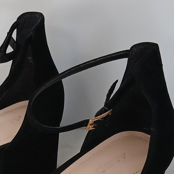 Women's Aldo Suede Low Block Heel Sandals Black Size 10 - Picture 10 of 10